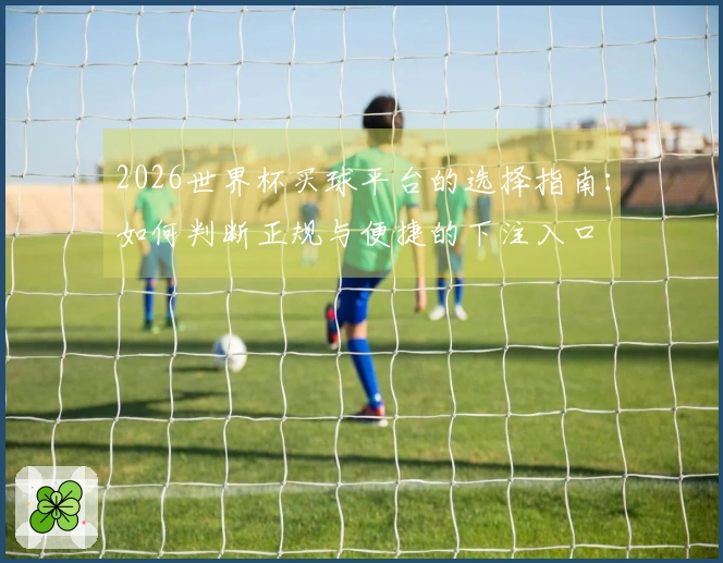 2026世界杯买球平台的选择指南：如何判断正规与便捷的下注入口